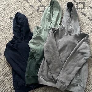 Abercrombie Kids Hoodie Trio - Navy, Sage, and Gray